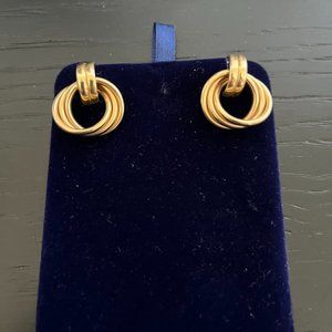 14 kt Yellow Gold Double Hoop Design Earrings